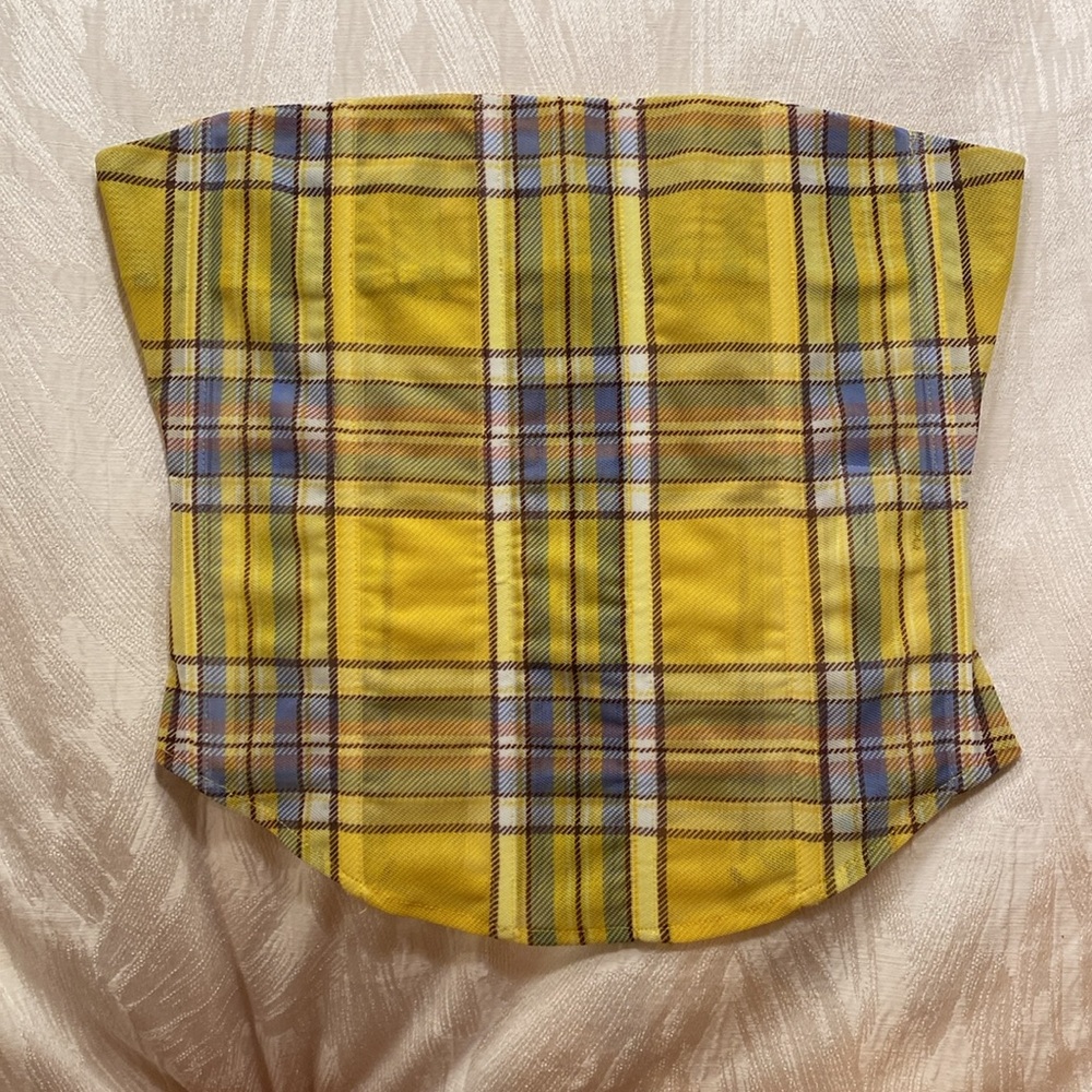New miaou Plaid Corset Strapless Top